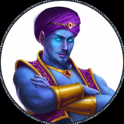 A genie colourful drawing used as a team avatar 