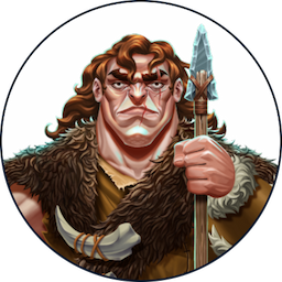 Drawing of a heroic warrior with a spear used as a team avatar